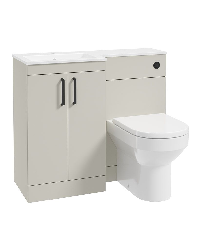 Corta 100Cm Lh Combination Two Door Unit Whispering Willow-Black Handles