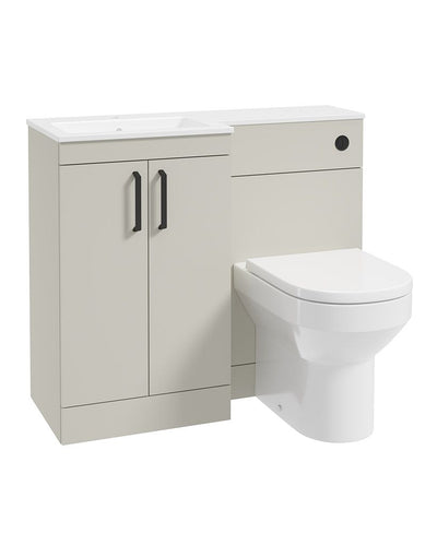 Corta 100Cm Lh Combination Two Door Unit Whispering Willow-Black Handles