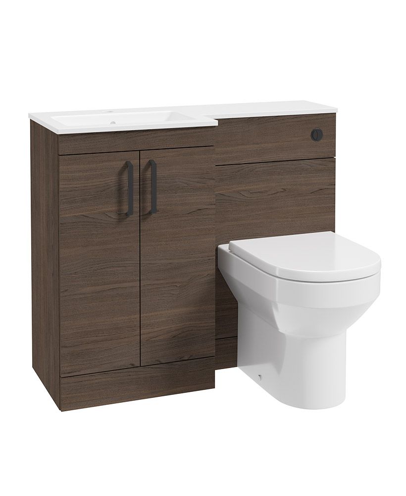 Corta 100Cm Lh Combination Two Door Unit Sable Ash-Black Handles