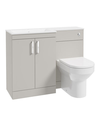 Corta 110Cm Lh Combination Two Door Unit Morning Mist-Chrome Handles