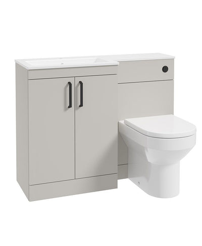 Corta 110Cm Lh Combination Two Door Unit Morning Mist-Black Handles