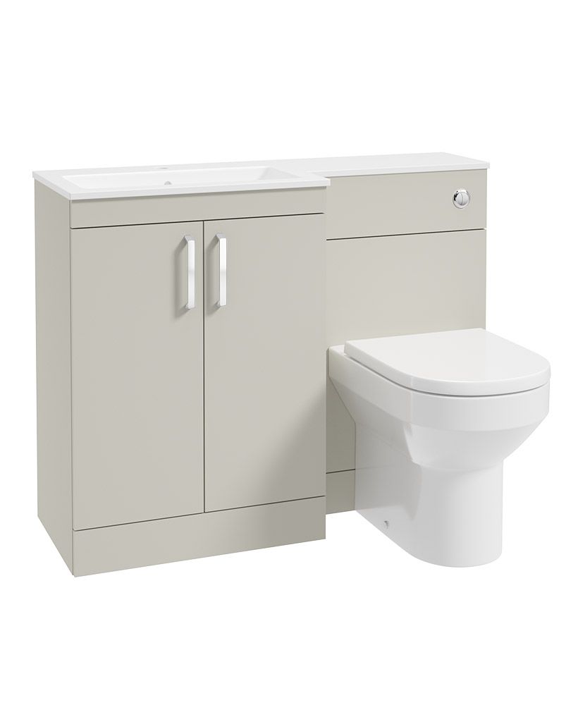 Corta 110Cm Lh Combination Two Door Unit Whispering Willow-Chrome Handles