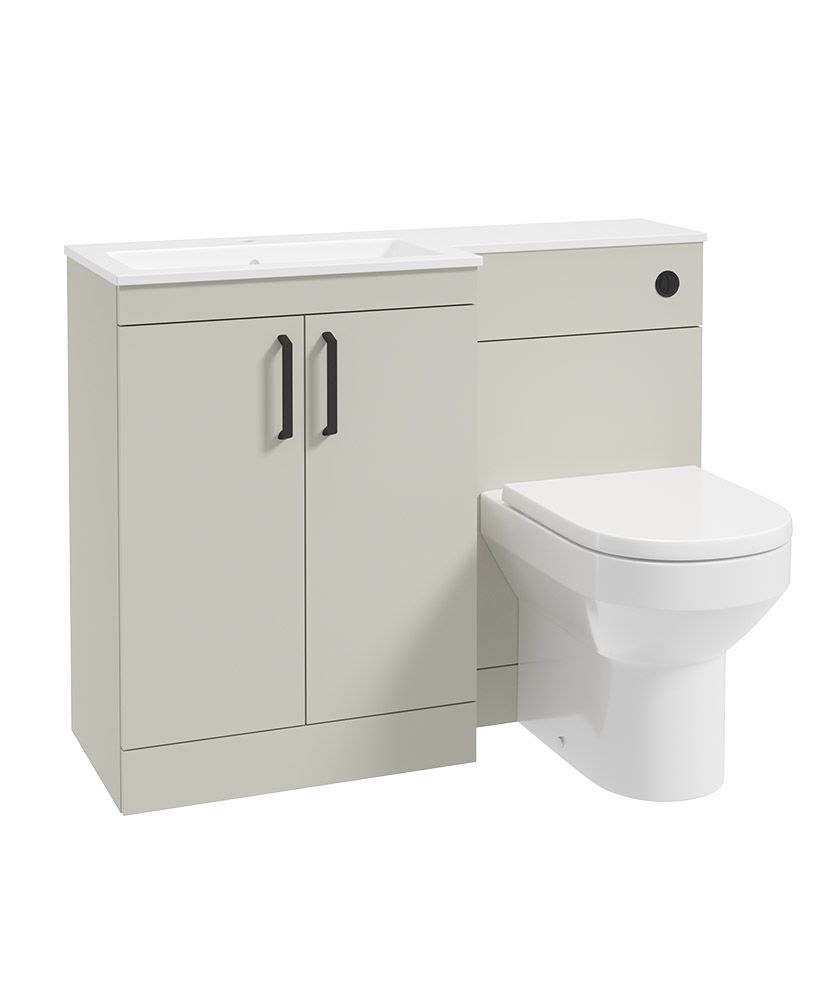 Corta 110Cm Lh Combination Two Door Unit Whispering Willow-Black Handles