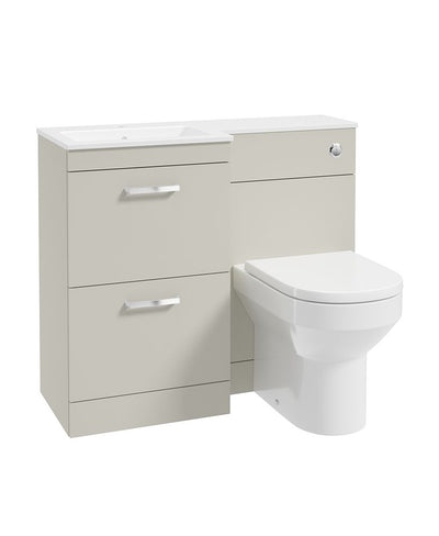 Corta 100Cm Lh Combination Two Drawer Unit Whispering Willow-Chrome Handles