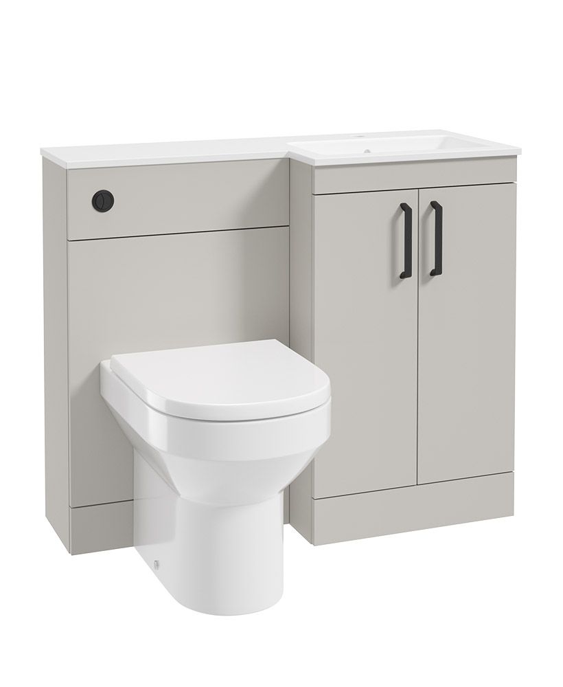 Corta 100Cm Rh Combination Two Door Unit Morning Mist-Black Handles