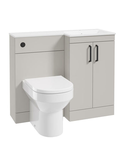 Corta 100Cm Rh Combination Two Door Unit Morning Mist-Black Handles