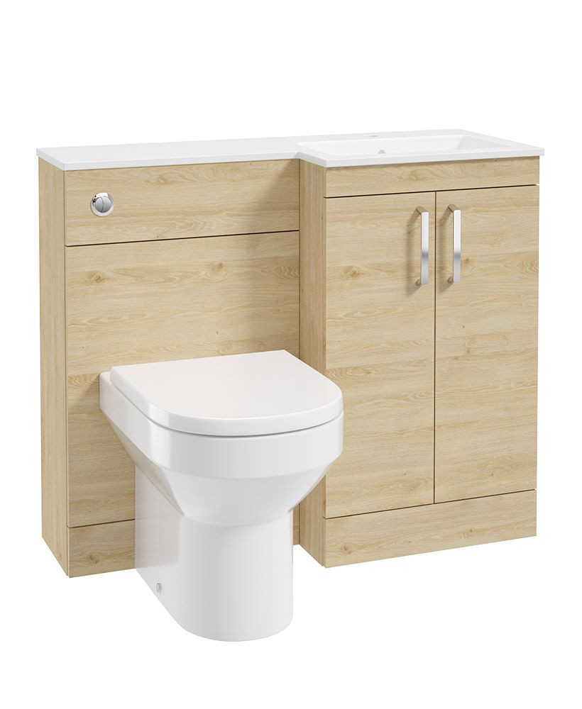 Corta 100Cm Rh Combination Two Door Unit Honey Oak-Chrome Handles