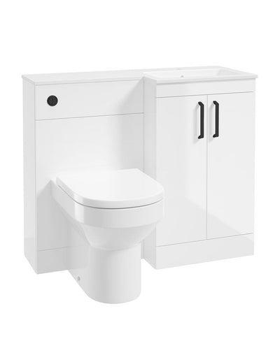 Corta 100Cm Rh Combination Two Door Unit Gloss White-Black Handles