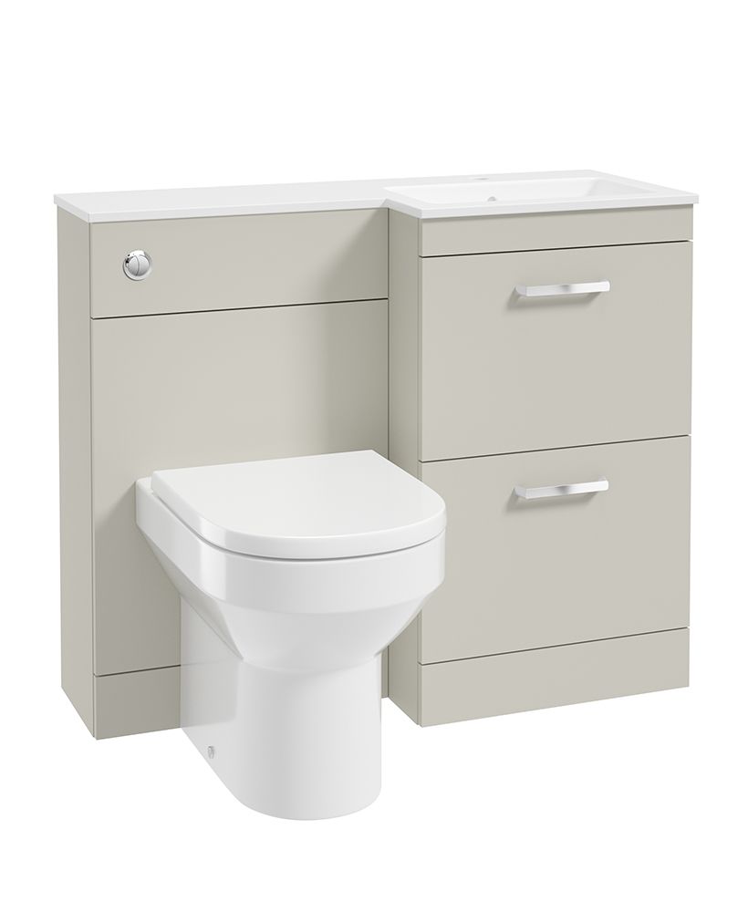 Corta 100Cm Rh Combination Two Drawer Unit Whispering Willow-Chrome Handles