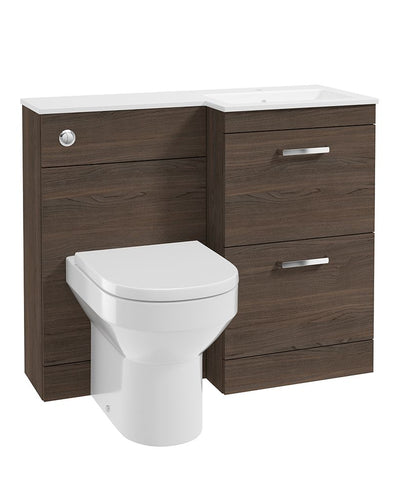 Corta 100Cm Rh Combination Two Drawer Unit Sable Ash-Chrome Handles