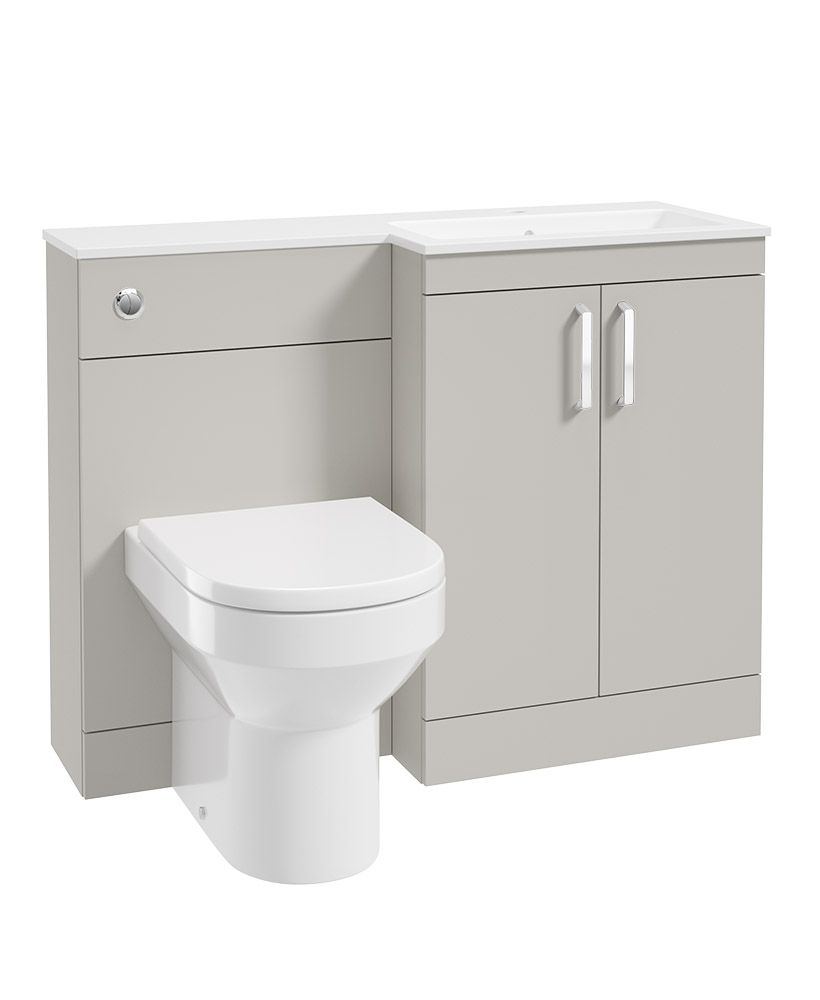 Corta 110Cm Rh Combination Two Door Unit Morning Mist-Chrome Handles