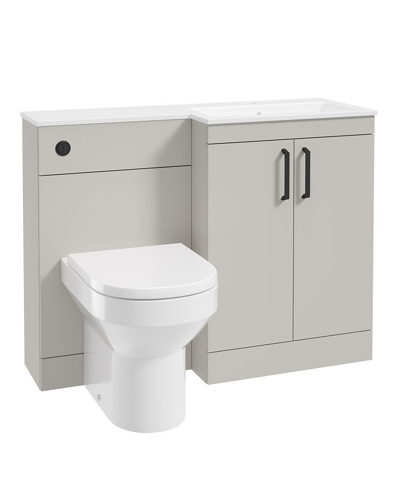 Corta 110Cm Rh Combination Two Door Unit Morning Mist-Black Handles