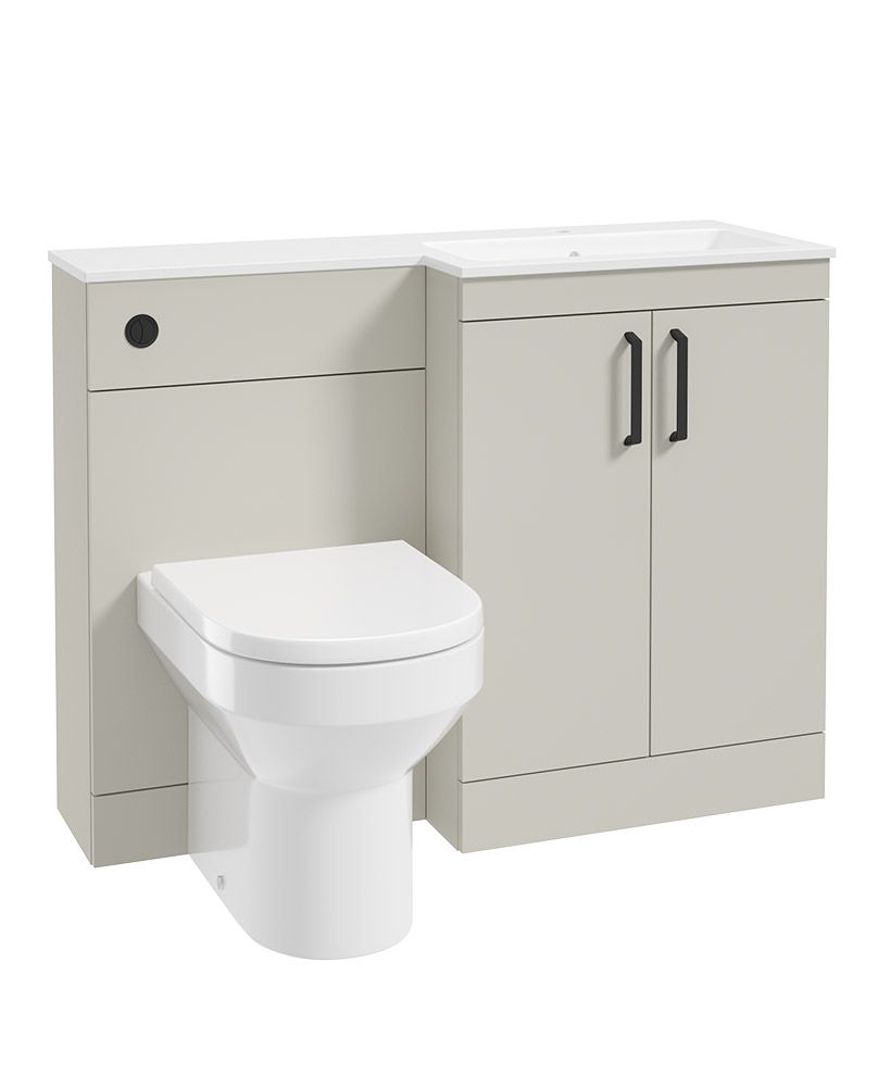 Corta 110Cm Rh Combination Two Door Unit Whispering Willow-Black Handles