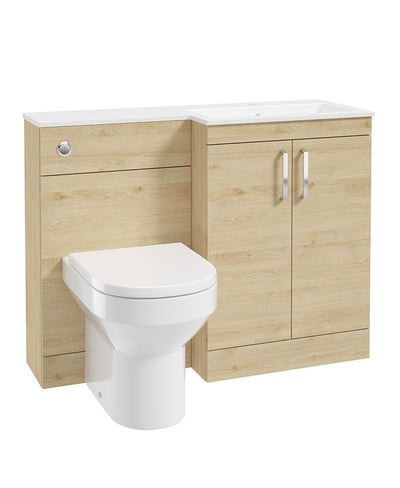 Corta 110Cm Rh Combination Two Door Unit Honey Oak-Chrome Handles