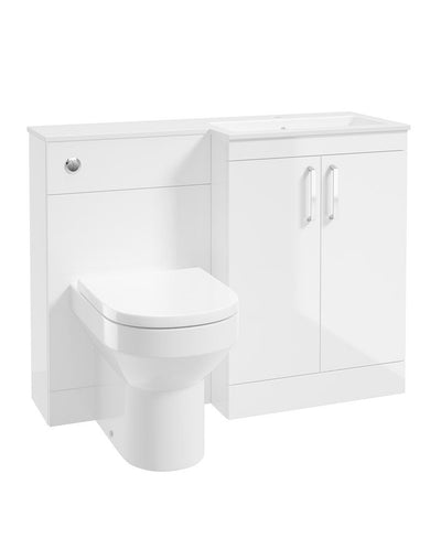 Corta 110Cm Rh Combination Two Door Unit Gloss White-Chrome Handles