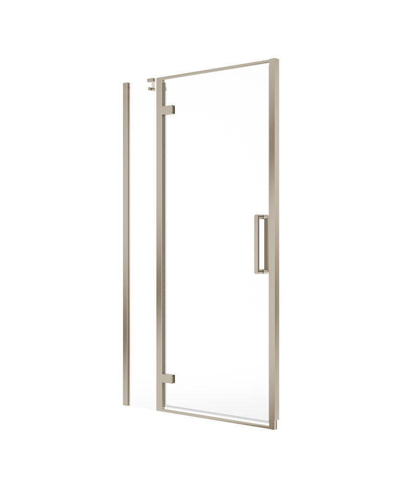 Aspect Inline Hinged 1000Mm Shower Door Brushed Nickel