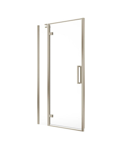Aspect Inline Hinged 1200Mm Shower Door Brushed Nickel