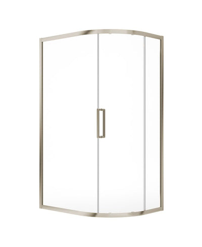 Aspect Single Door Offset Quadrant 1000X800Mm Shower Door Brushed Nickel