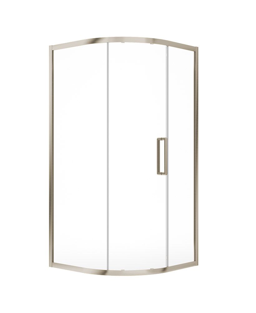 Aspect Single Door Quadrant 900Mm Shower Door Brushed Nickel