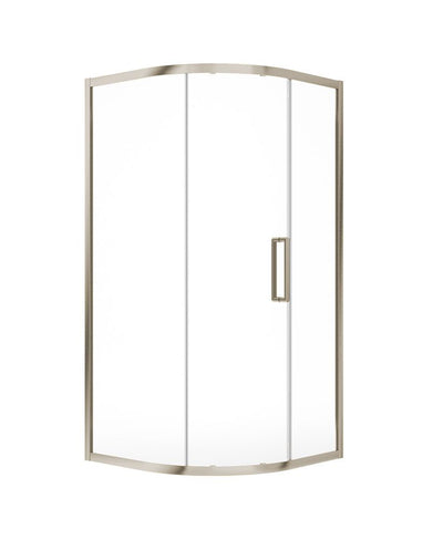 Aspect Single Door Quadrant 1000Mm Shower Door Brushed Nickel