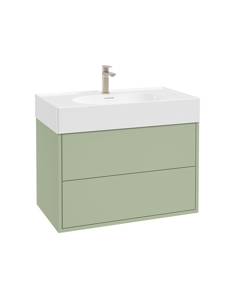 Living Pulse Wall Hung 80Cm Two Drawer Unit Parkland & Basin