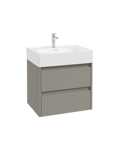 Living Apex Wall Hung 60Cm Two Drawer Unit City Stone & Basin