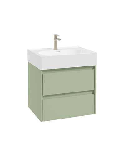 Living Apex Wall Hung 60Cm Two Drawer Unit Parkland & Basin