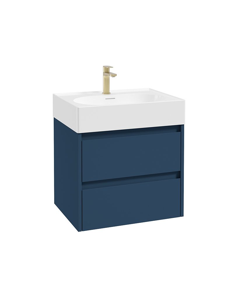 Living Apex Wall Hung 60Cm Two Drawer Unit Riverside & Basin