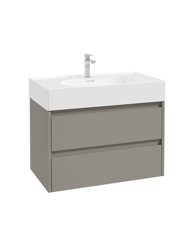 Living Apex Wall Hung 80Cm Two Drawer Unit City Stone & Basin