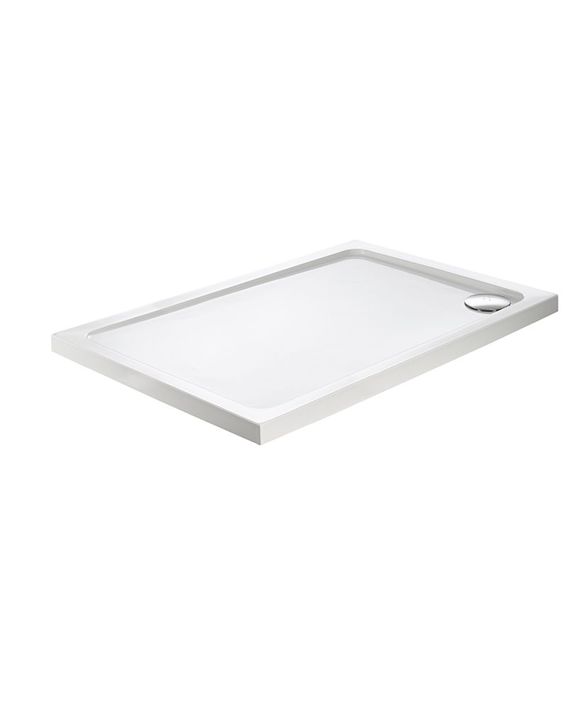 Kristal Low Profile Rectangle 1700X900Mm No Upstand No Anti Slip Shower Tray White & Waste