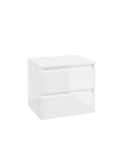 Living Apex Wall Hung 60Cm Two Drawer Countertop Unit Gloss White