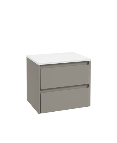 Living Apex Wall Hung 60Cm Two Drawer Countertop Unit City Stone