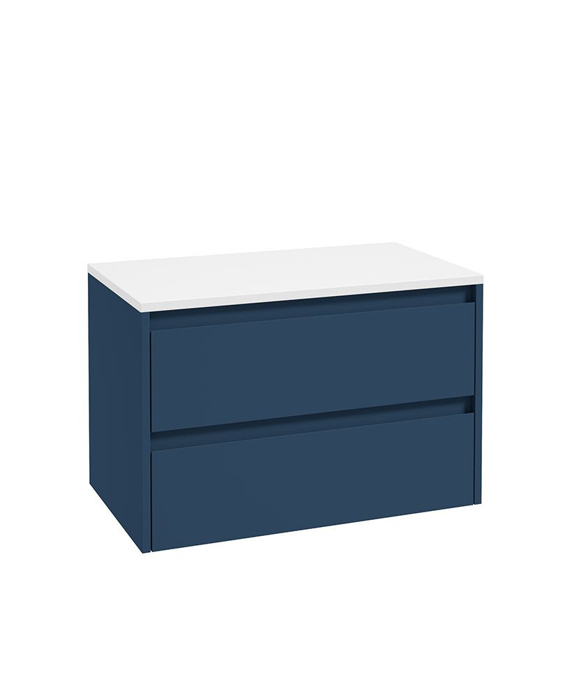 Living Apex Wall Hung 80Cm Two Drawer Countertop Unit Riverside