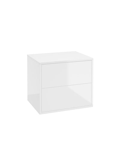 Living Pulse Wall Hung 60Cm Two Drawer Countertop Unit Gloss White
