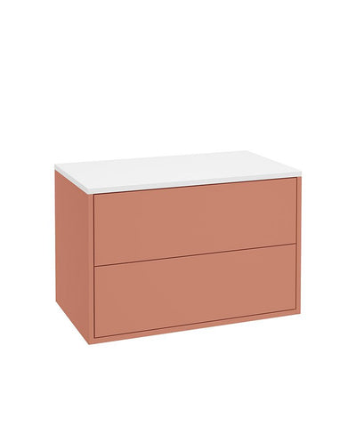 Living Pulse Wall Hung 80Cm Two Drawer Countertop Unit Metro Blaze