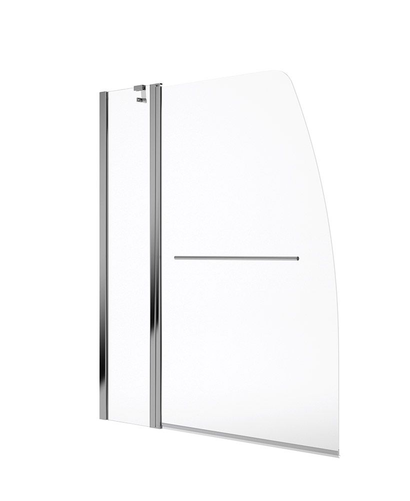 Lunar Sb4 6Mm Hinged Bath Screen Withtowel Rail Chrome