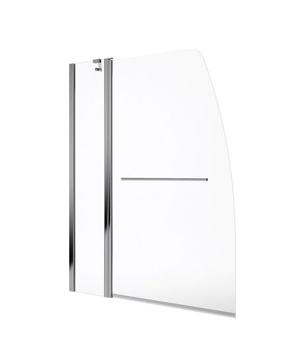 Lunar Sb4 6Mm Hinged Bath Screen Withtowel Rail Chrome