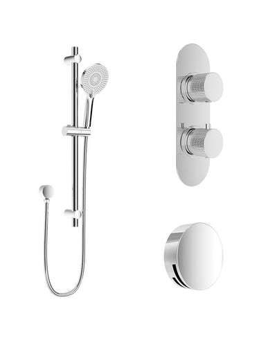 Alita Knurled Bath Set 1 Chrome