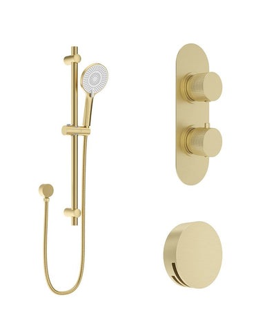 Alita Knurled Bath Set 1 Brushed Gold