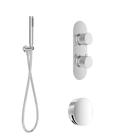 Alita Knurled Bath Set 2 Chrome