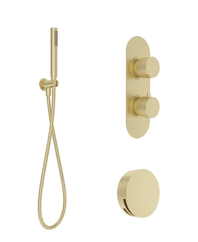 Alita Knurled Bath Set 2 Brushed Gold