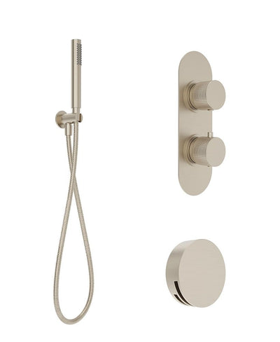 Alita Knurled Bath Set 2 Brushed Nickel