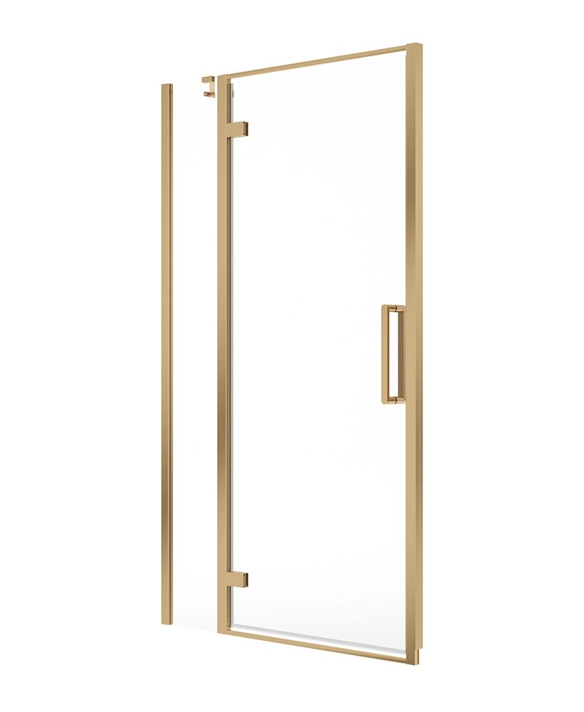Aspect Inline Hinged 1100Mm Shower Door Brushed Gold