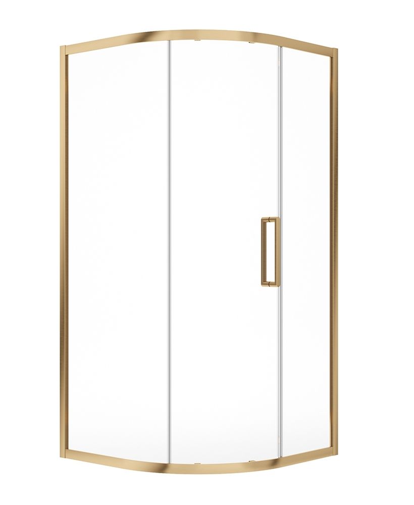 Aspect Single Door Quadrant 900Mm Shower Door Brushed Gold
