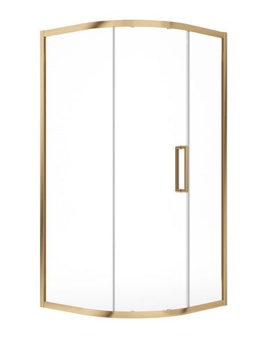 Aspect Single Door Quadrant 900Mm Shower Door Brushed Gold