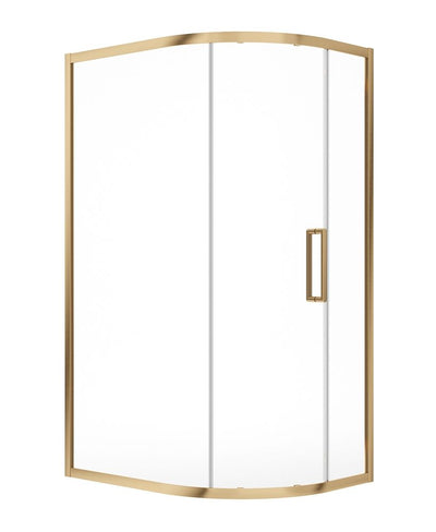 Aspect Single Door Offset Quadrant 1000X800Mm Shower Door Brushed Gold