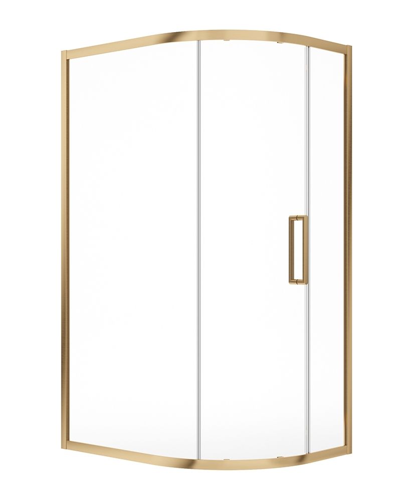 Aspect Single Door Offset Quadrant 1200X800Mm Shower Door Brushed Gold