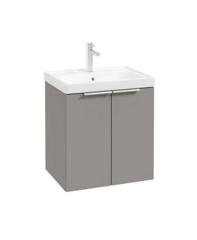 Stockholm Wall Hung 50Cm Two Door Unit Matt Khaki-Brushed Chrome Handles