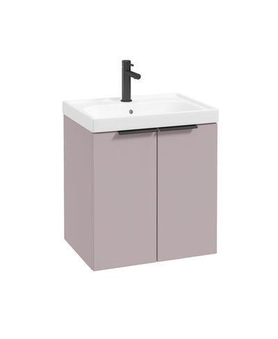 Stockholm Wall Hung 50Cm Two Door Unit Matt Cashmere Pink-Matt Black Handles