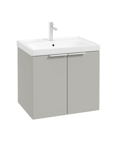 Stockholm Wall Hung 60Cm Two Door Unit Matt Arctic Grey-Brushed Chrome Handles